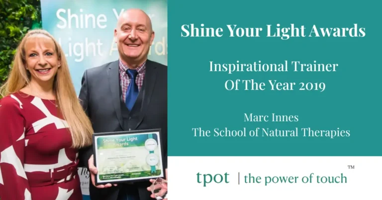Marc Innes being awarded the Inspirational Trainer of the Year Award