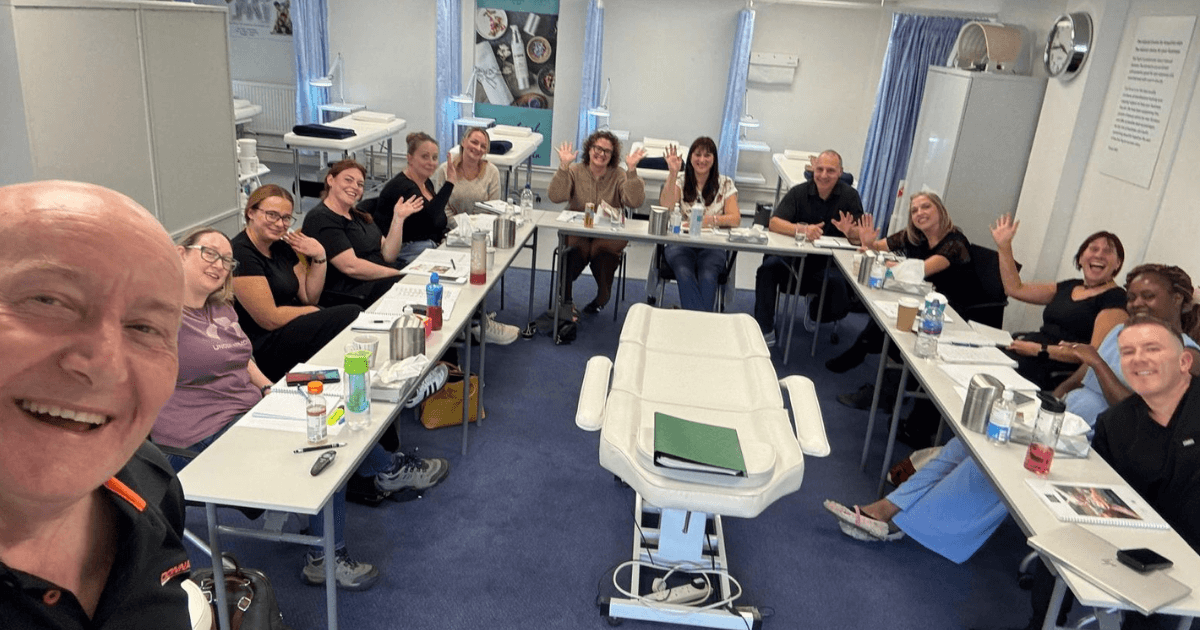 The School of Natural Therapies team training aspiring massage therapists at Eve Taylor